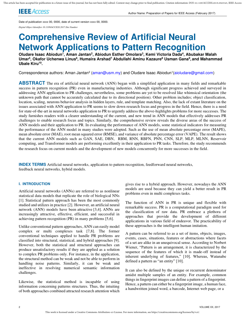 ieee research paper on artificial neural network