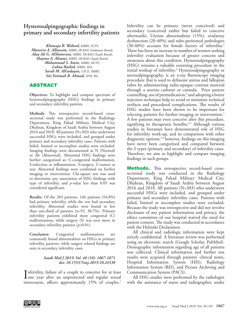 Ethiodized poppyseed oil-based contrast medium is superior to water-based contrast  medium during hysterosalpingography regarding image quality improvement and  fertility enhancement: A multicentric, randomized and controlled trial -  eClinicalMedicine