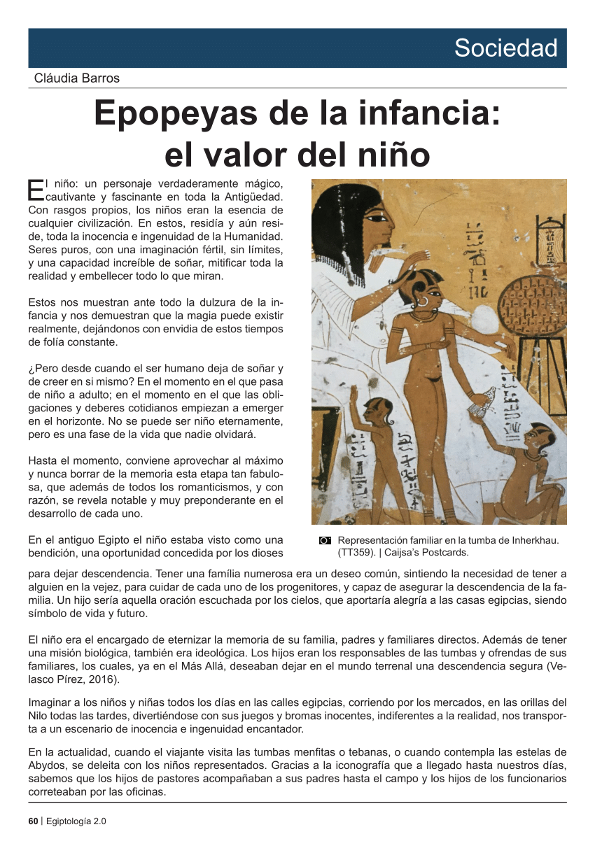 PDF) Egiptología , nº17 | Epopeyas de la infancia: el valor del niño