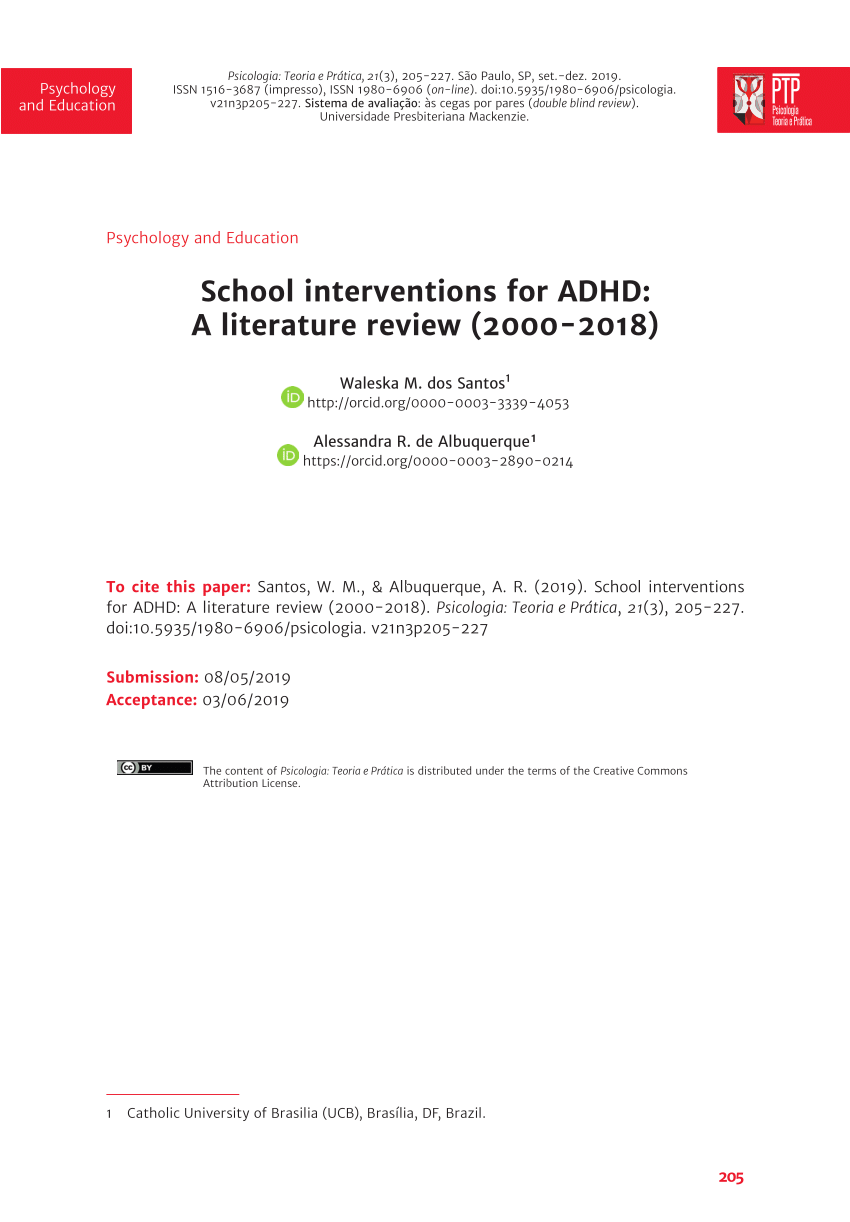 adhd literature review pdf
