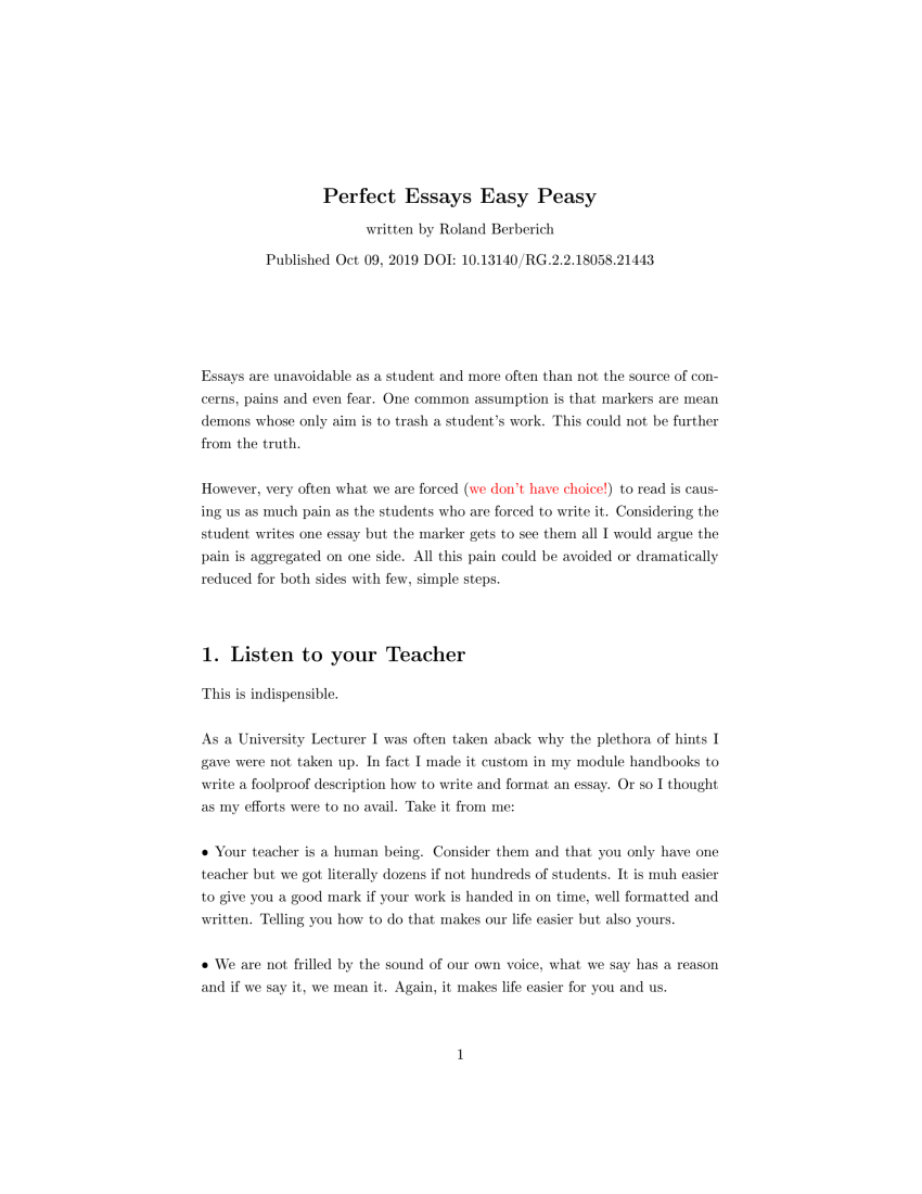 PDF) Perfect Essays Easy Peasy