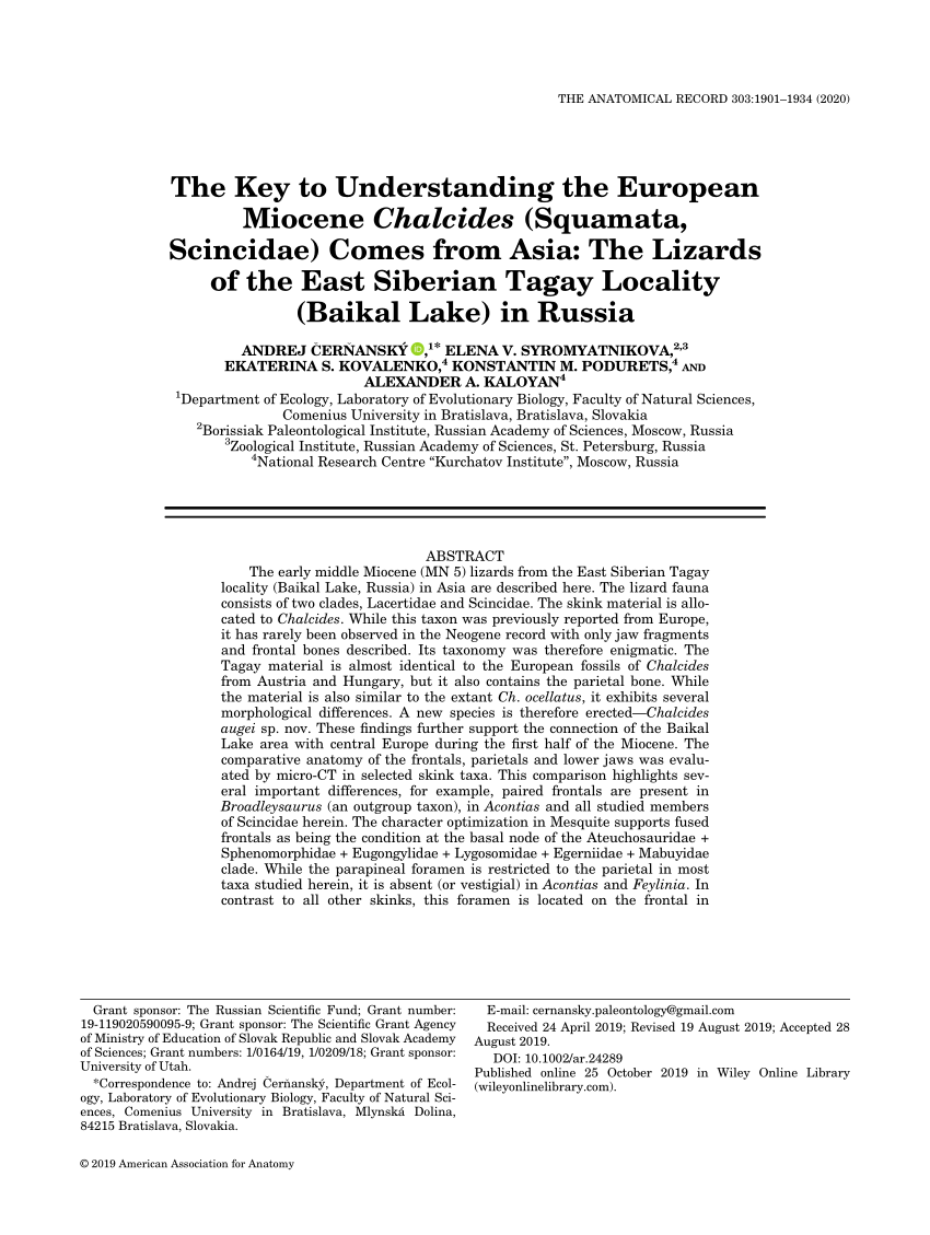 PDF) The Key to Understanding the European Miocene Chalcides 