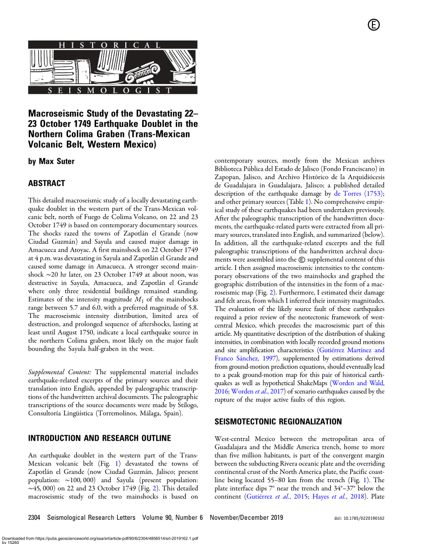 PDF) Structure and Holocene Rupture of the Morelia Fault, Trans‐Mexican  Volcanic Belt, and Their Significance for Seismic‐Hazard Assessment