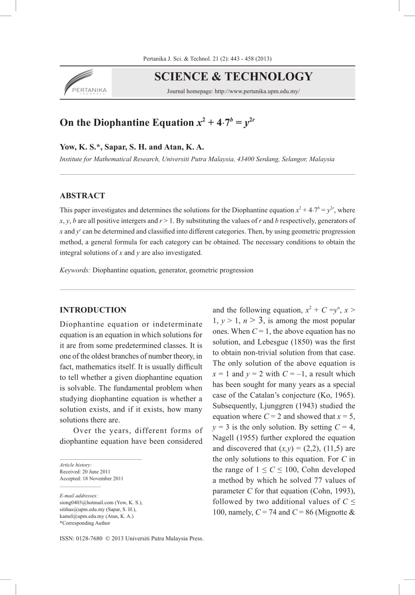 pdf-on-the-diophantine-equation-x-2-4-7-b-y-2r