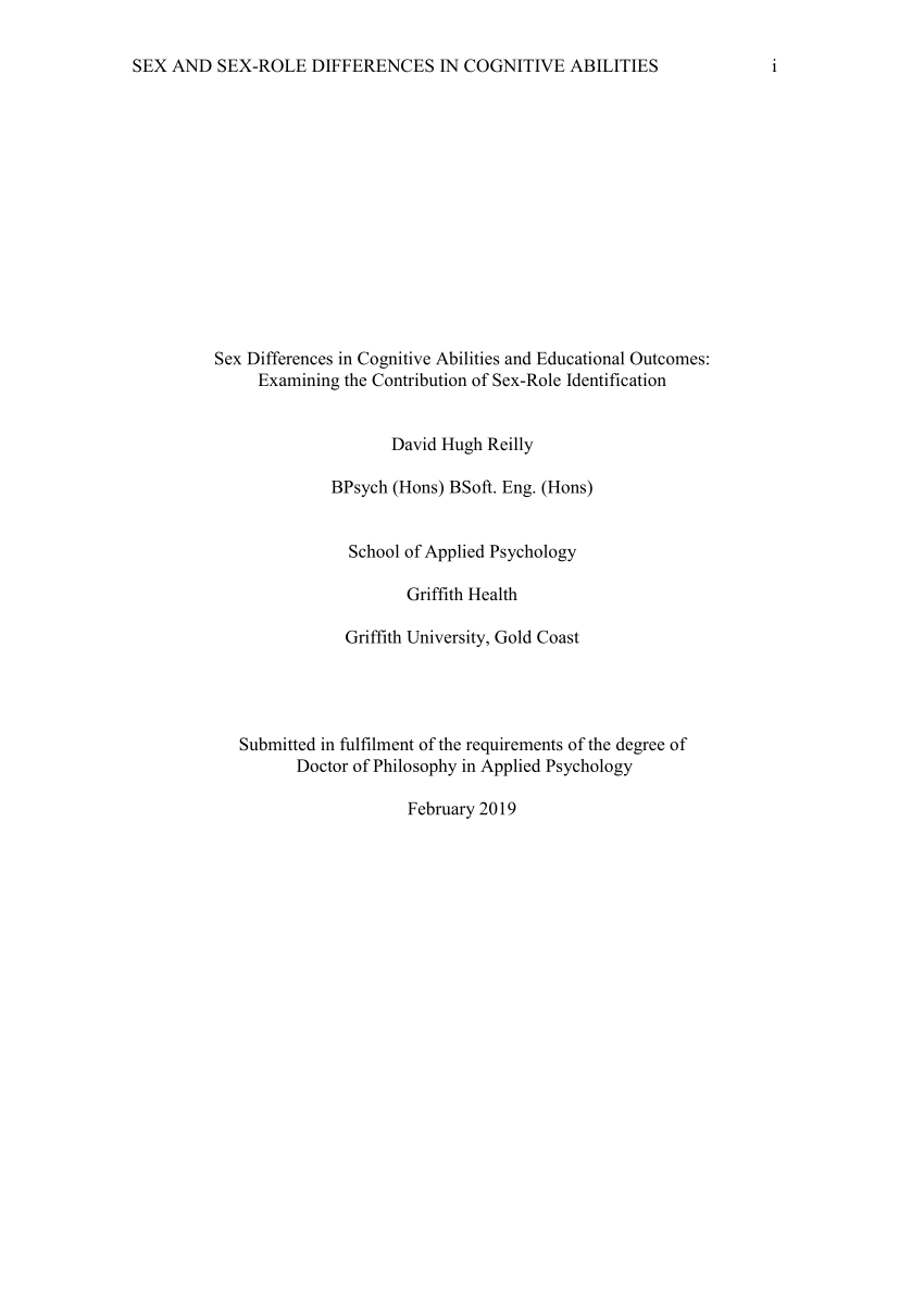 Pdf Sex Differences In Cognitive Abilities And Educational Outcomes Examining The 0581