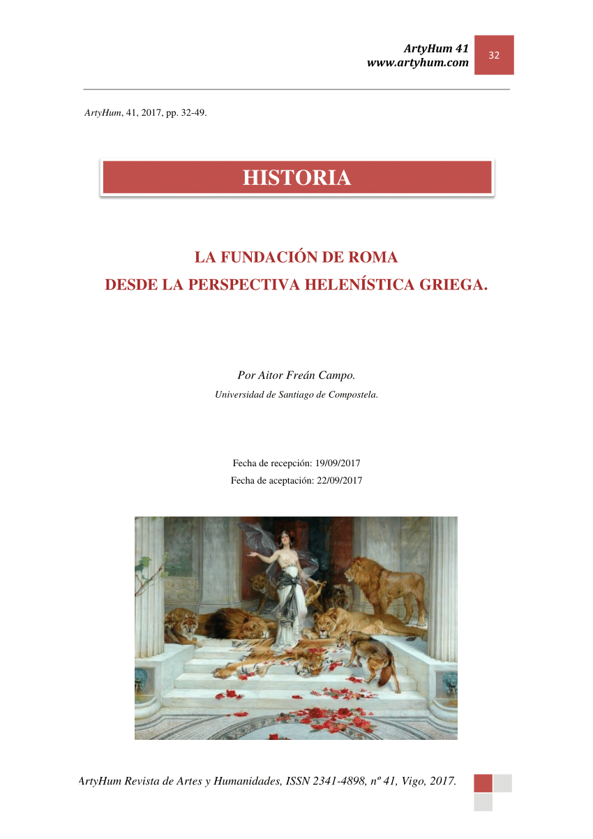 Pdf La Fundacion De Roma Desde La Perspectiva Helenistica Griega