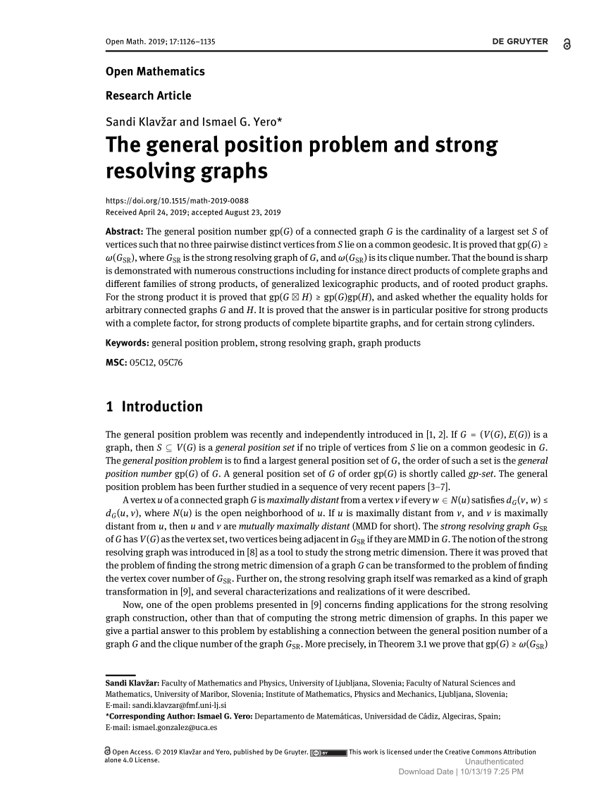 pdf-the-general-position-problem-and-strong-resolving-graphs