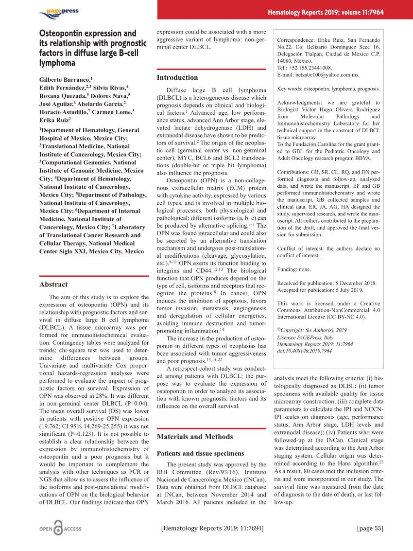 (PDF) Osteopontin expression and its relationship with