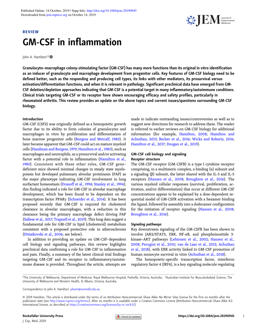 PDF) GM-CSF in inflammation