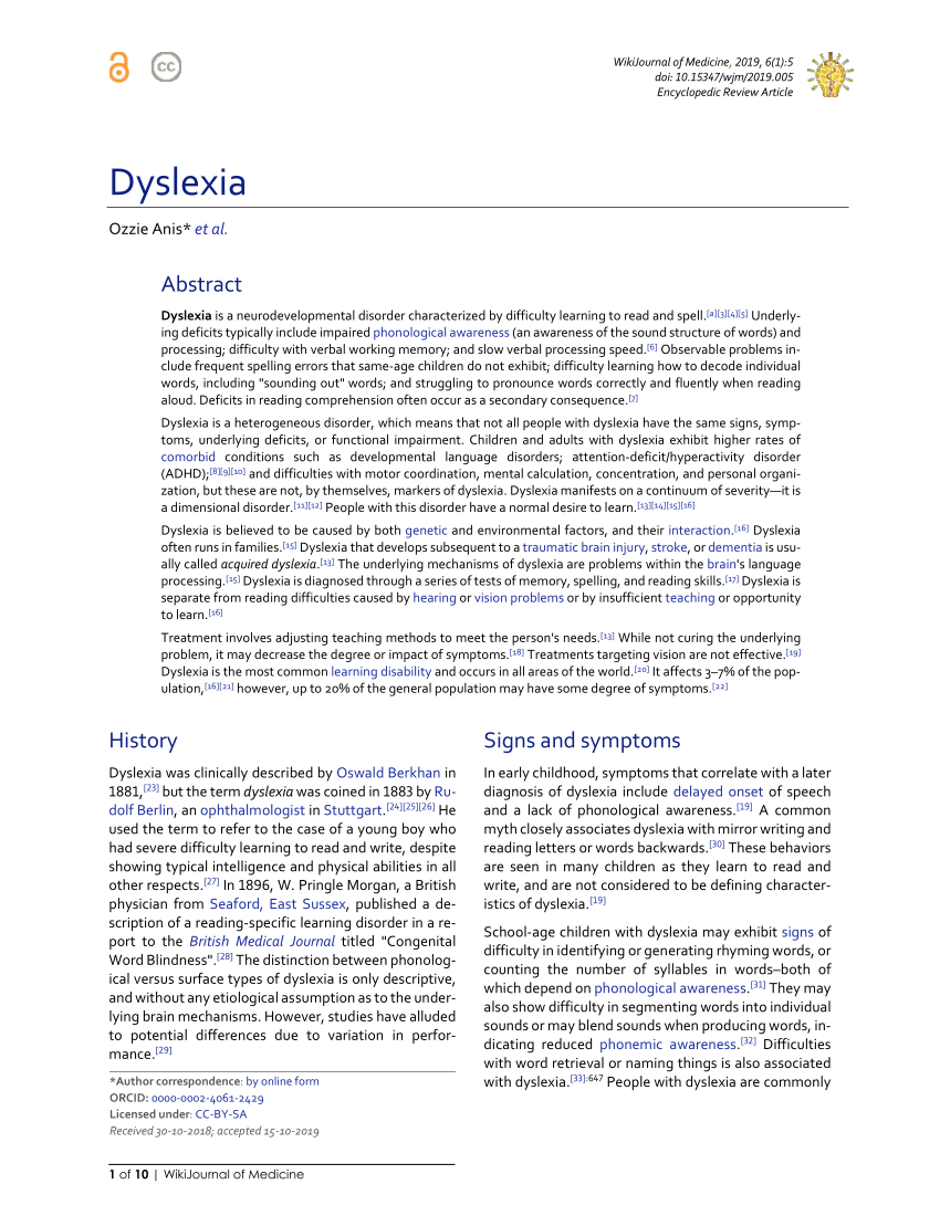 dyslexia case study pdf