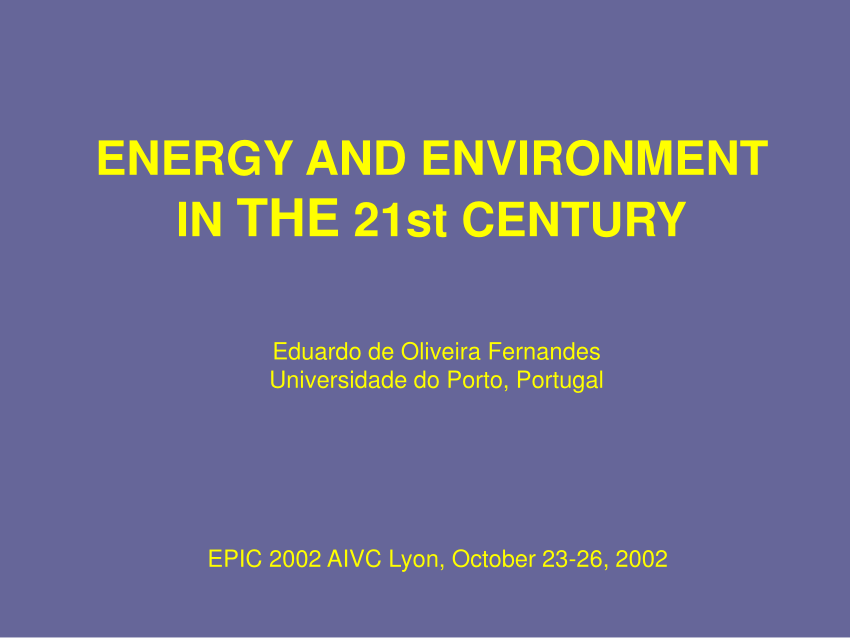 energy and environment in the 21st century eth 2019