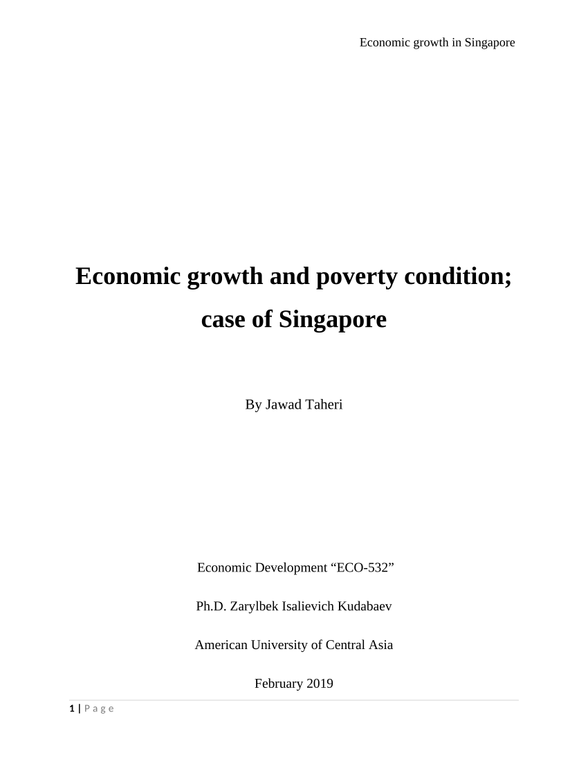 singapore economic growth essay