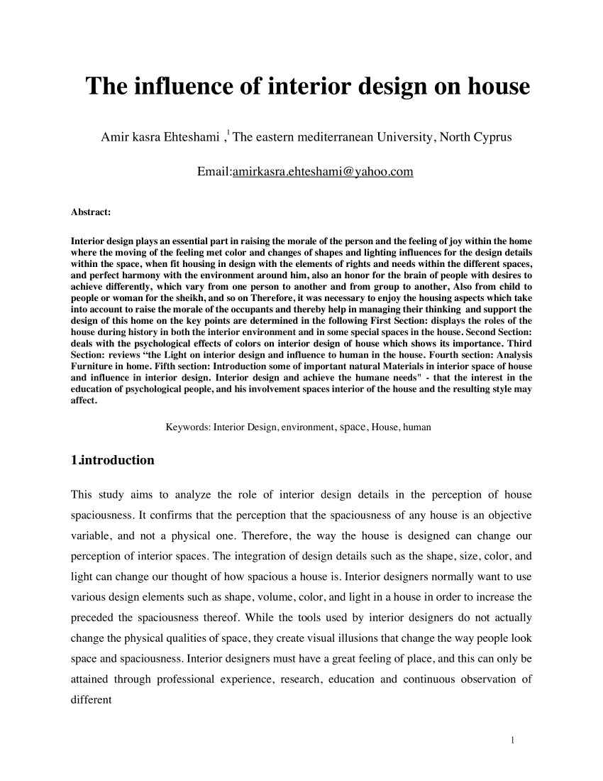 research paper on interior design pdf