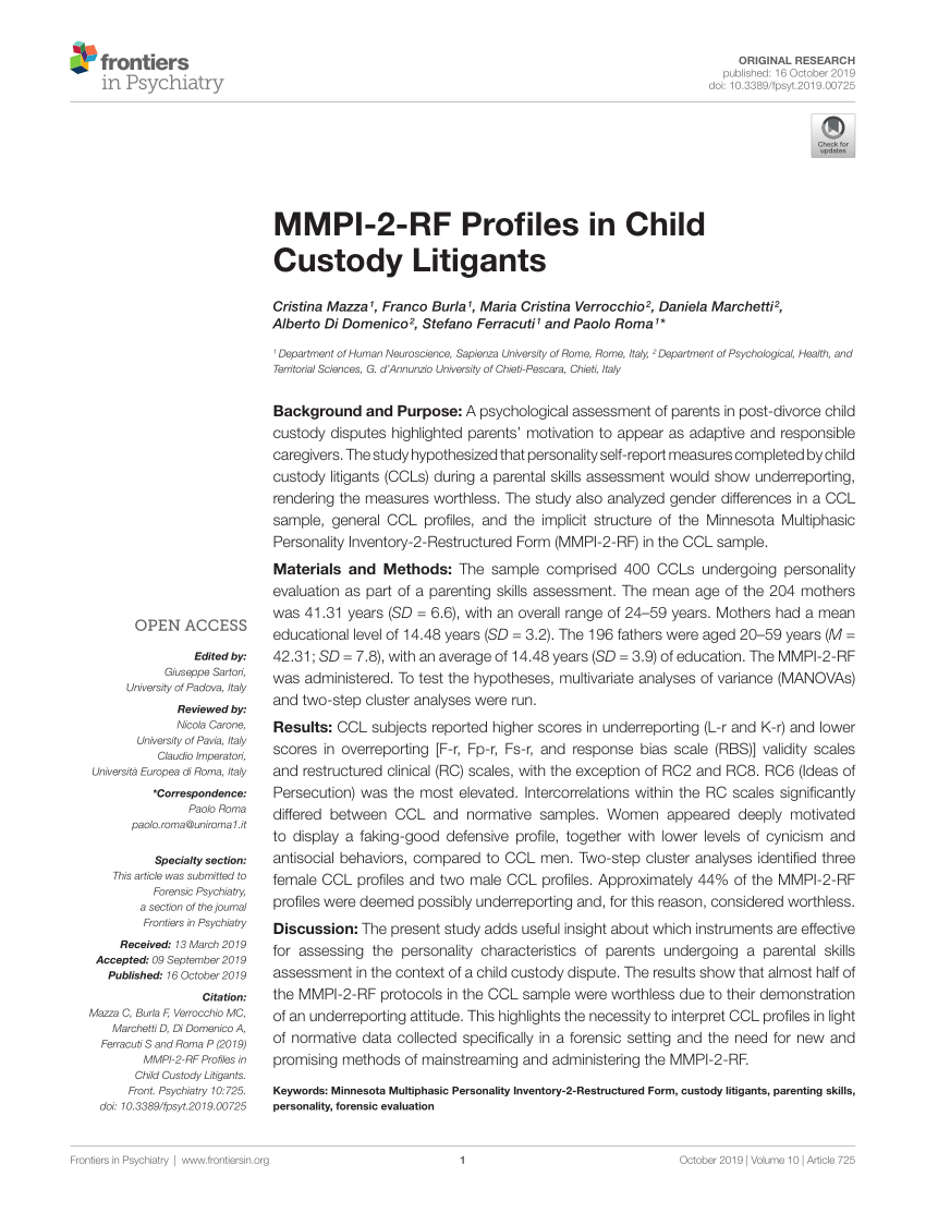 mmpi 2 rf sample report