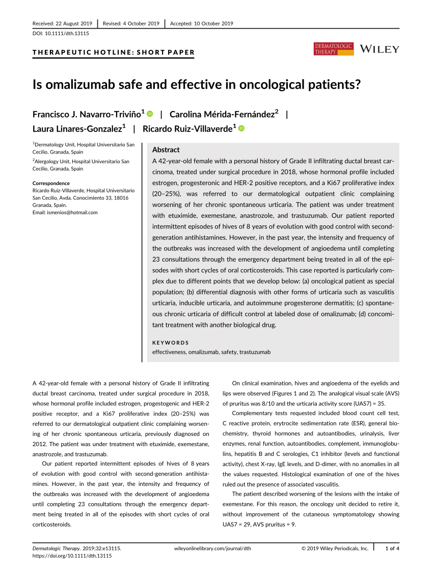 is-omalizumab-safe-and-effective-in-oncological-patients-request-pdf