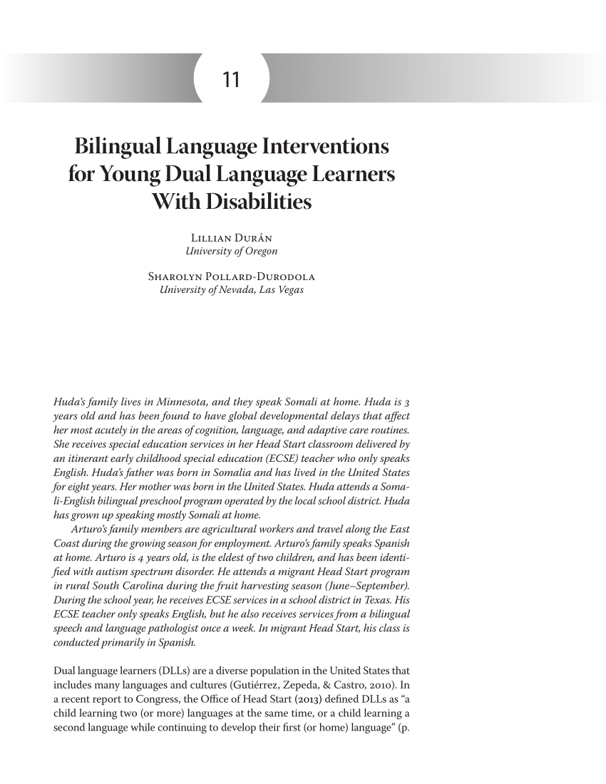 Article: Dual Language Learners in Head Start: The..