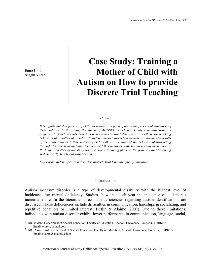 case study of autism pdf