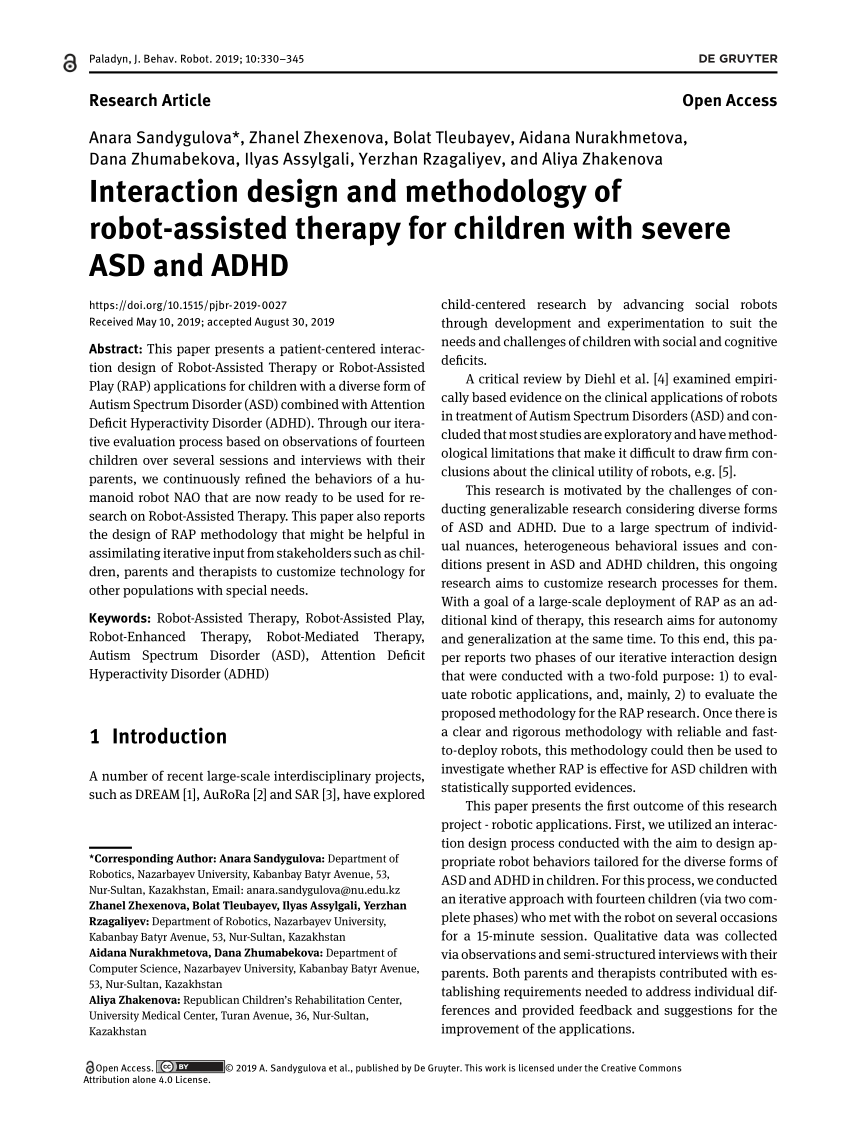 PDF Interaction design and methodology of robot assisted therapy  