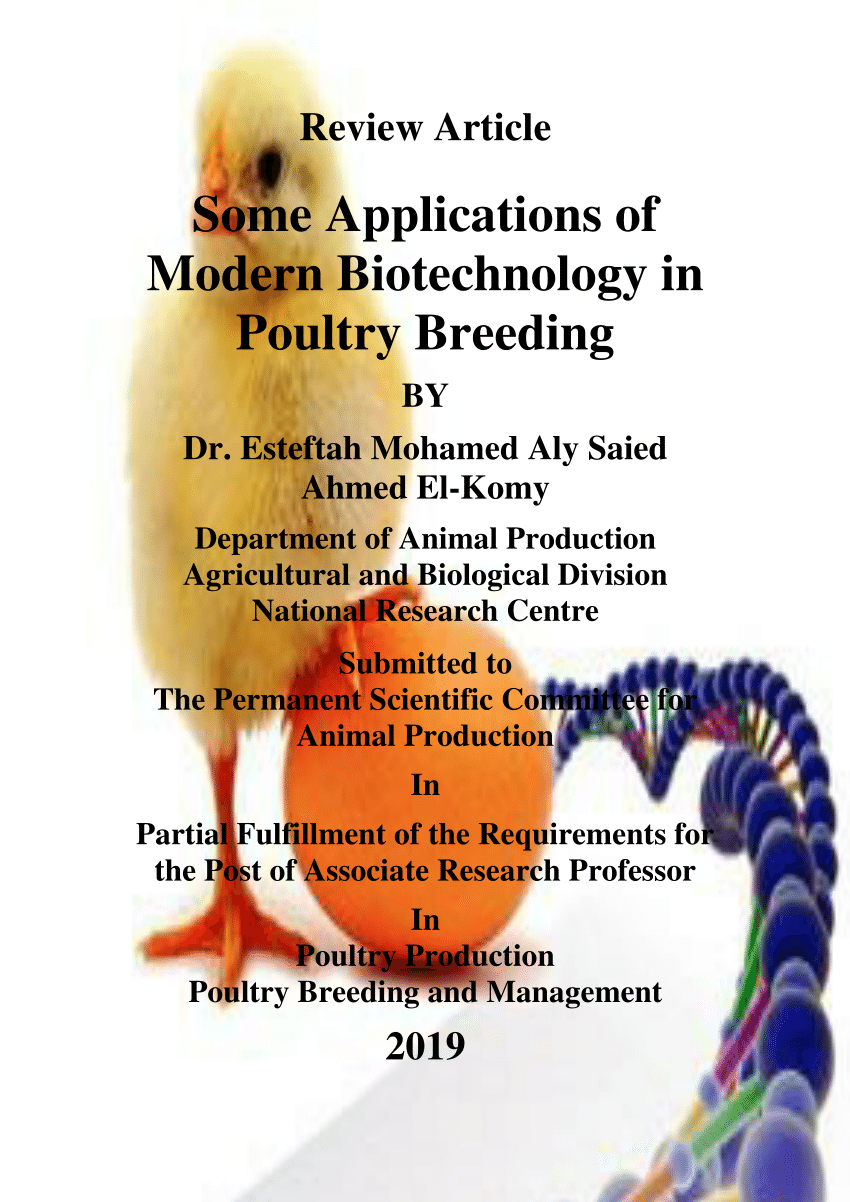 PDF) Some Applications of Modern Biotechnology in Poultry Breeding 2019