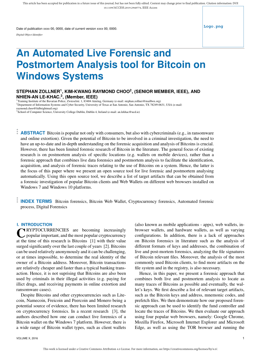 bitcoin forensic analysis