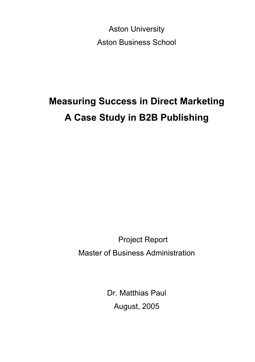 direct marketing case study pdf