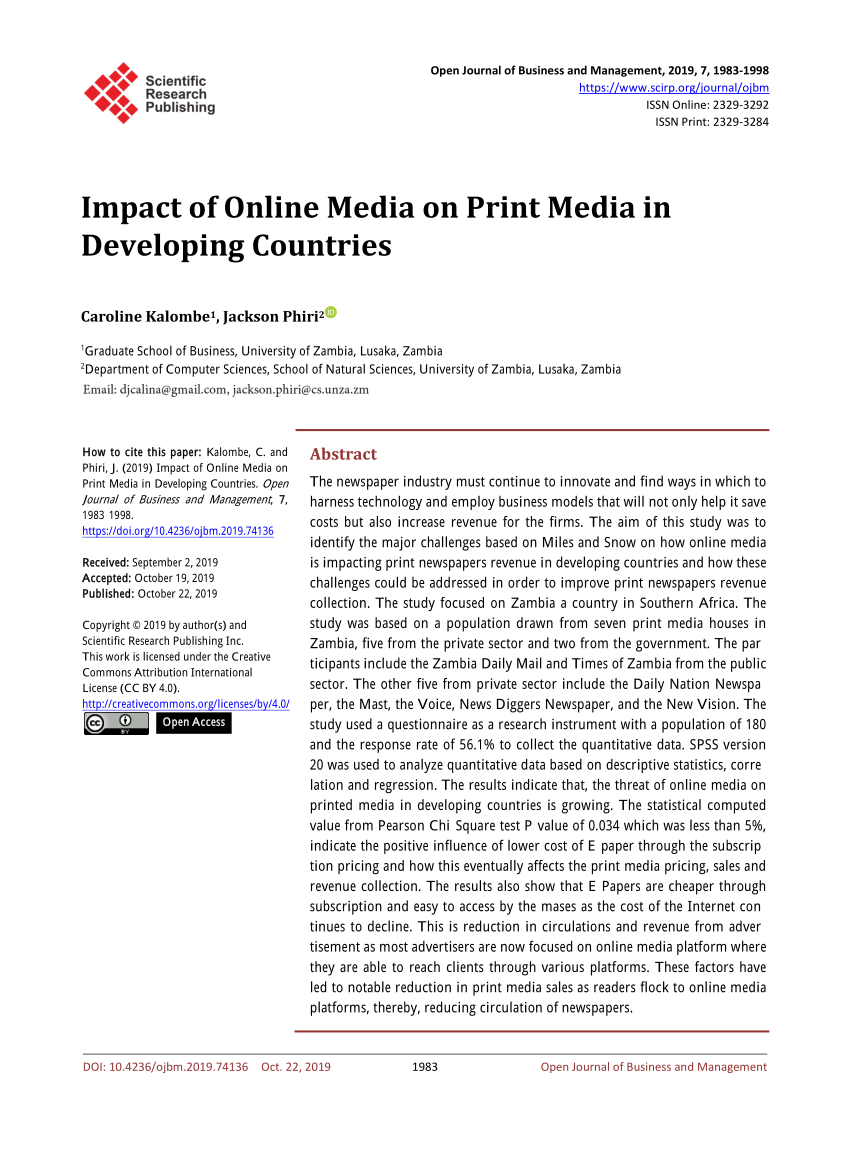 research paper on print media