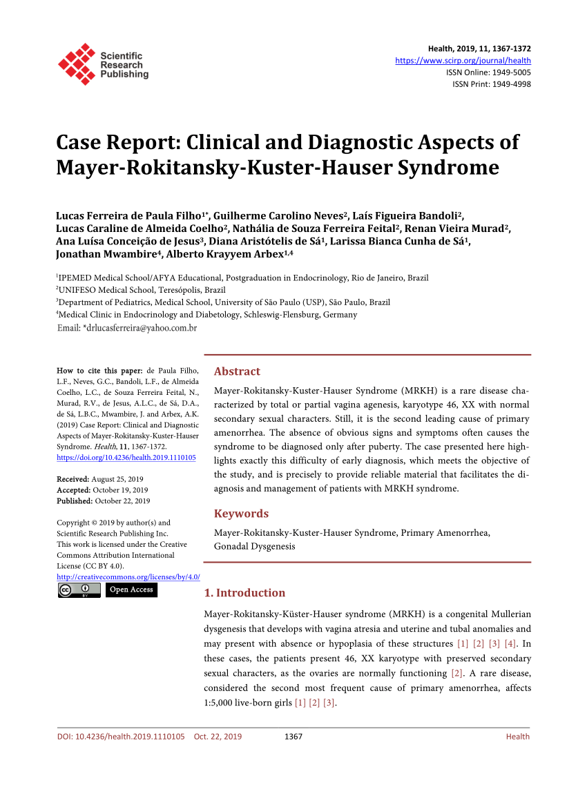 Pdf Case Report Clinical And Diagnostic Aspects Of Mayer