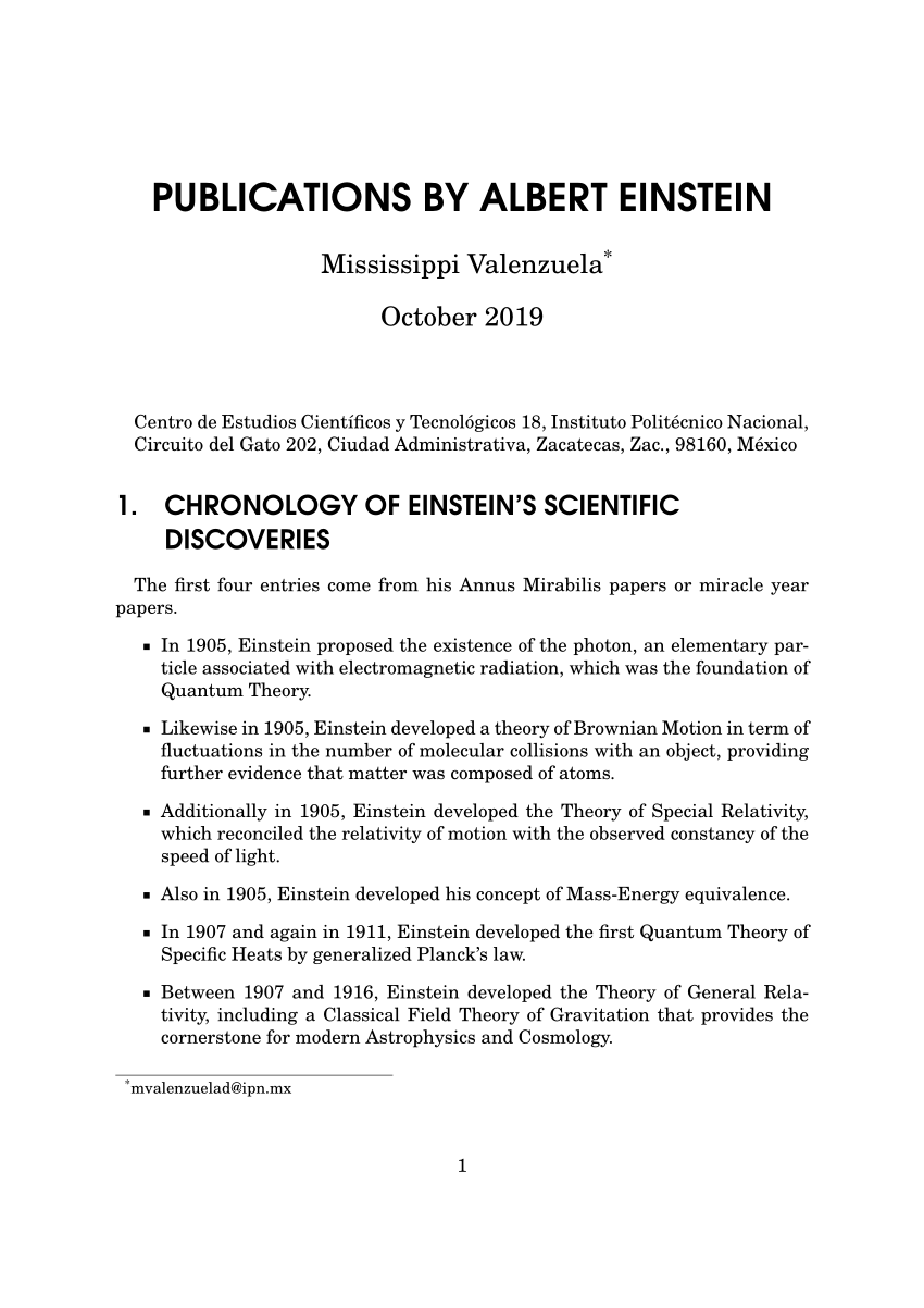 research paper about albert einstein