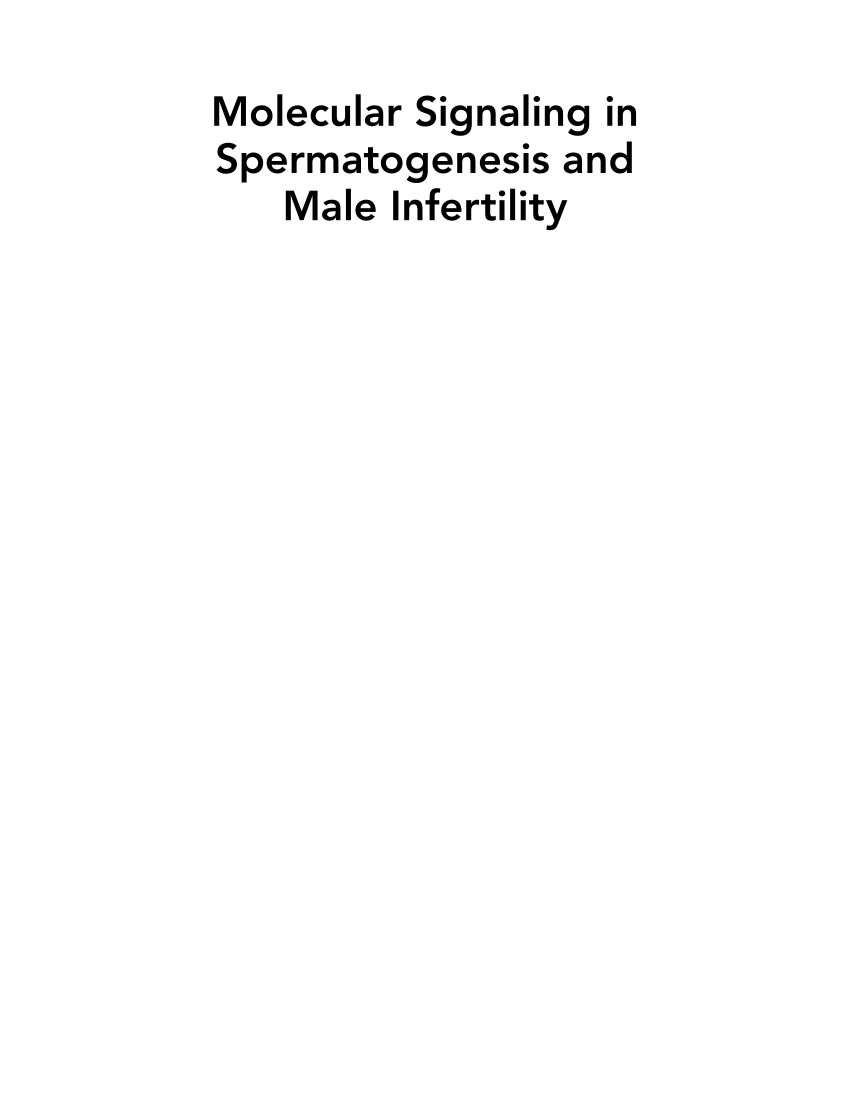 Pdf Molecular Signaling In Spermatogenesis And Male Infertility