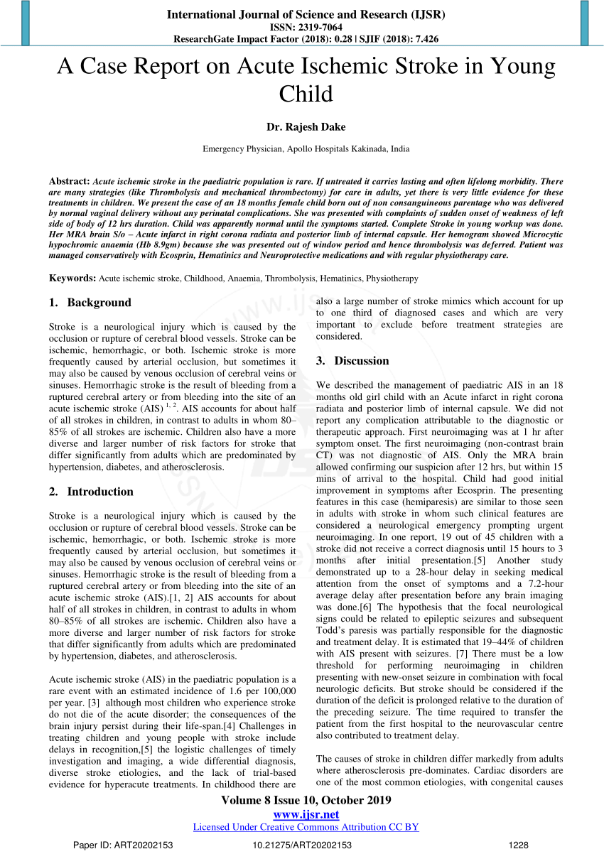stroke case report pdf