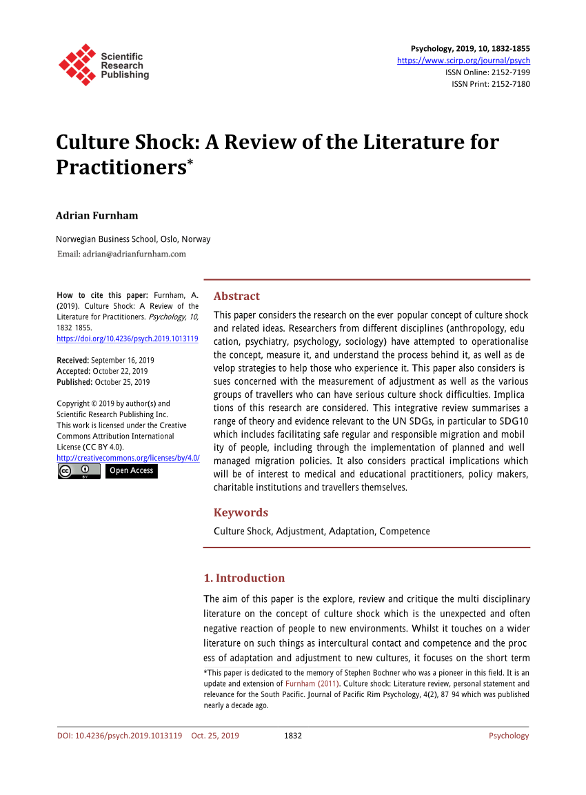 culture shock research papers