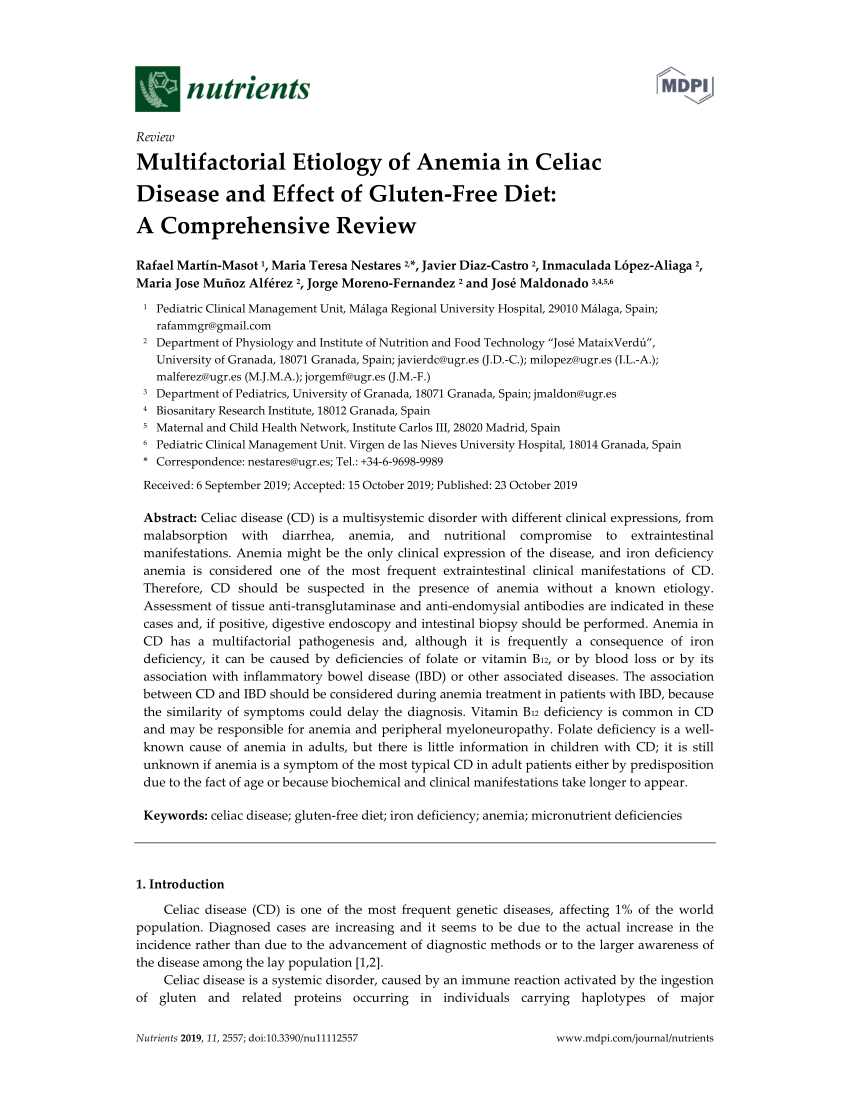 (PDF) Multifactorial Etiology of Anemia in Celiac Disease ...