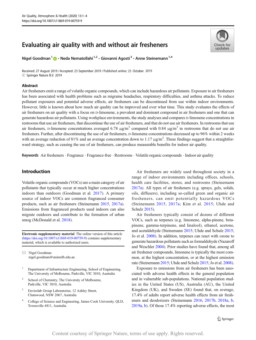 research paper about air freshener