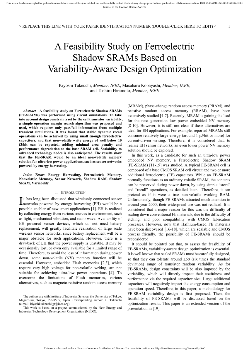 PDF) A Feasibility Study on Ferroelectric Shadow SRAMs Based on ...