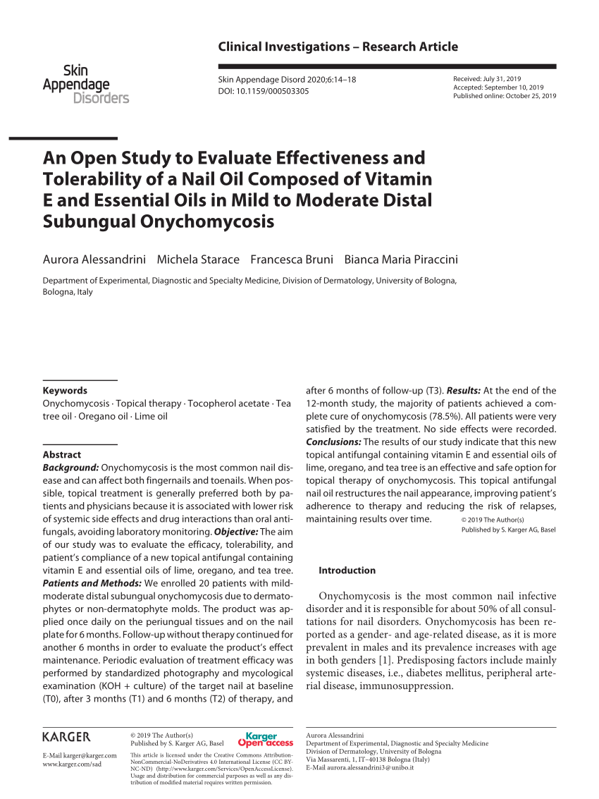 (PDF) An Open Study to Evaluate Effectiveness and Tolerability of a