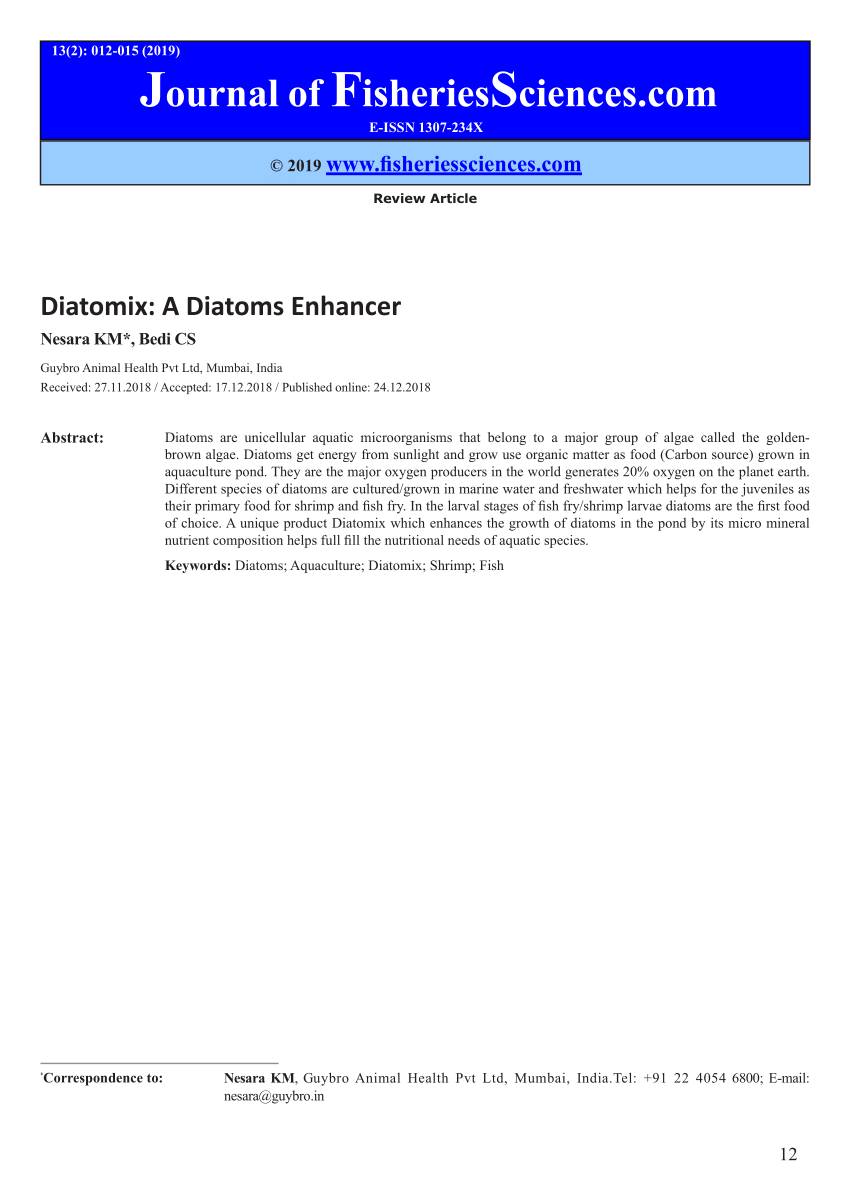 PDF) Diatomix: A Diatoms Enhancer