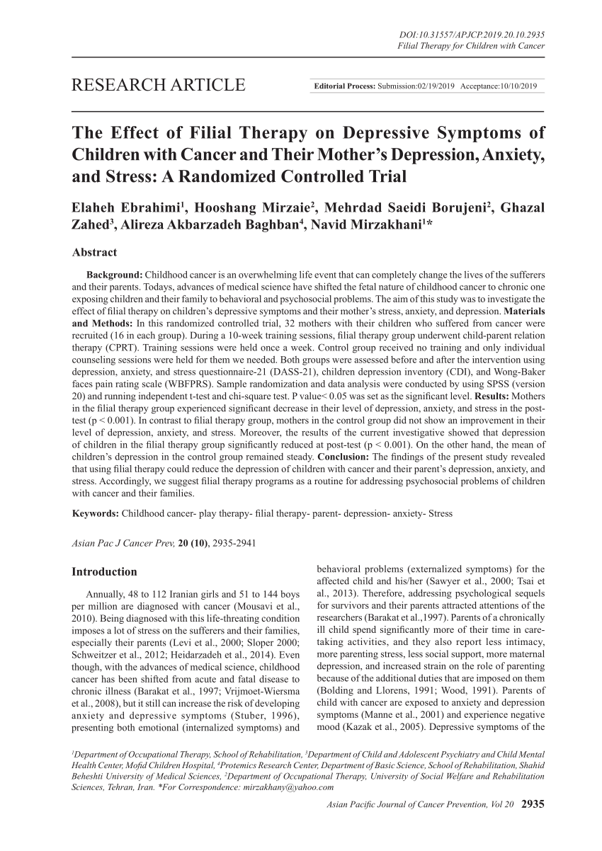 Occupational Therapy Theory and School-Based Filial Therapy