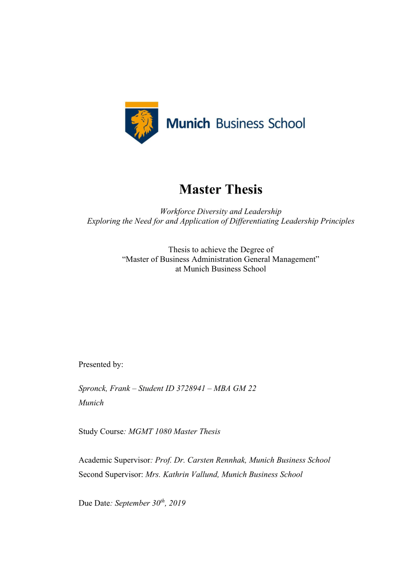 master thesis about leadership