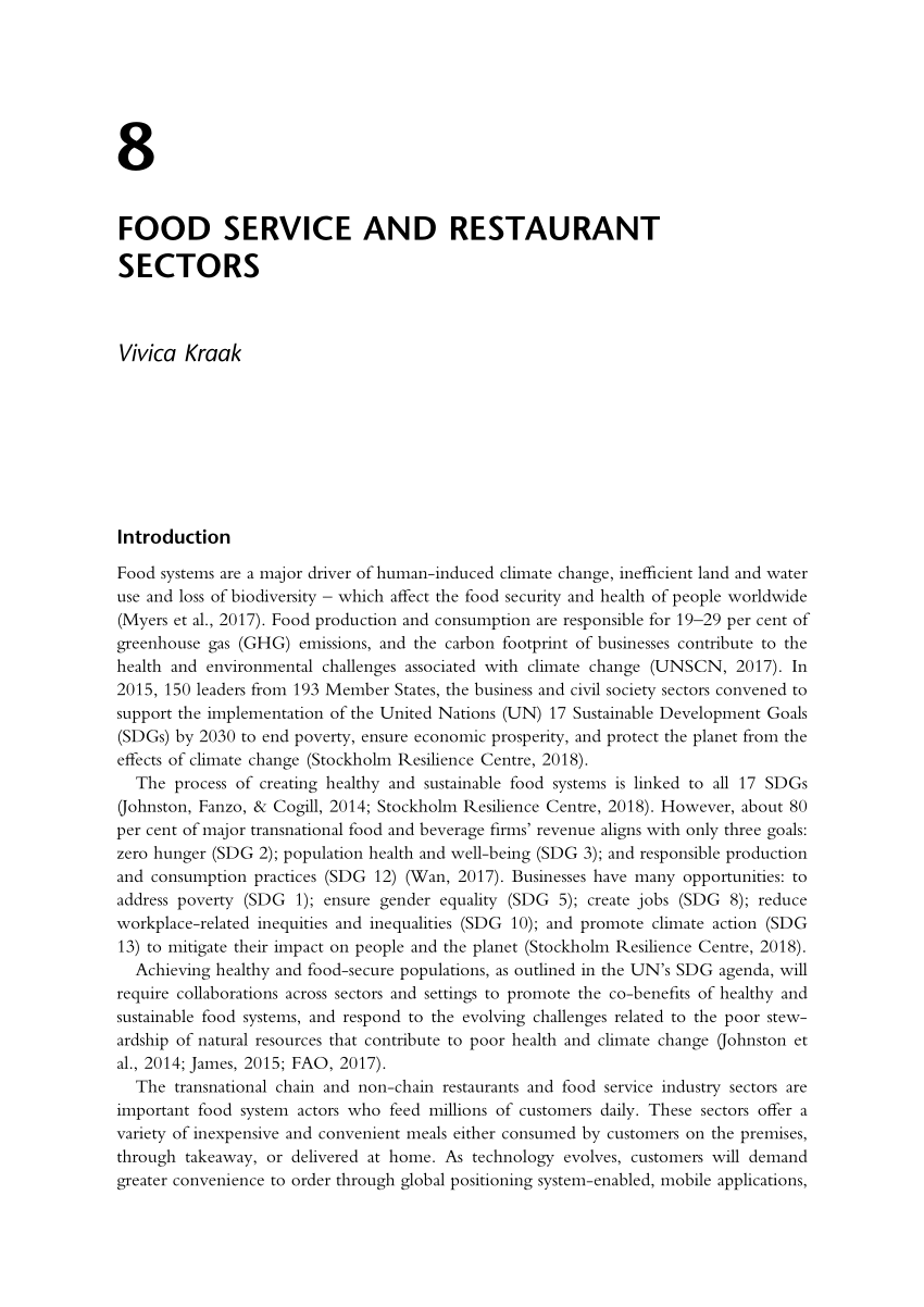 (PDF) Food service and restaurant sectors