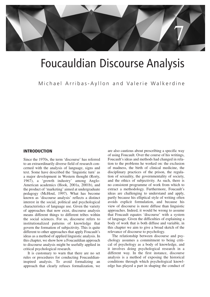 foucauldian discourse analysis research questions