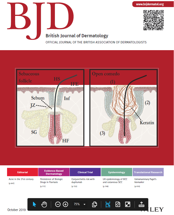 Pdf Cover Image British Journal Of Dermatology Volume 181 Issue 4 Clayton Et Al Br J