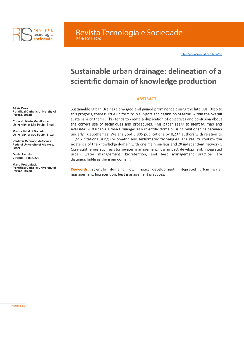 Pdf Sustainable Urban Drainage Delineation Of A Scientific