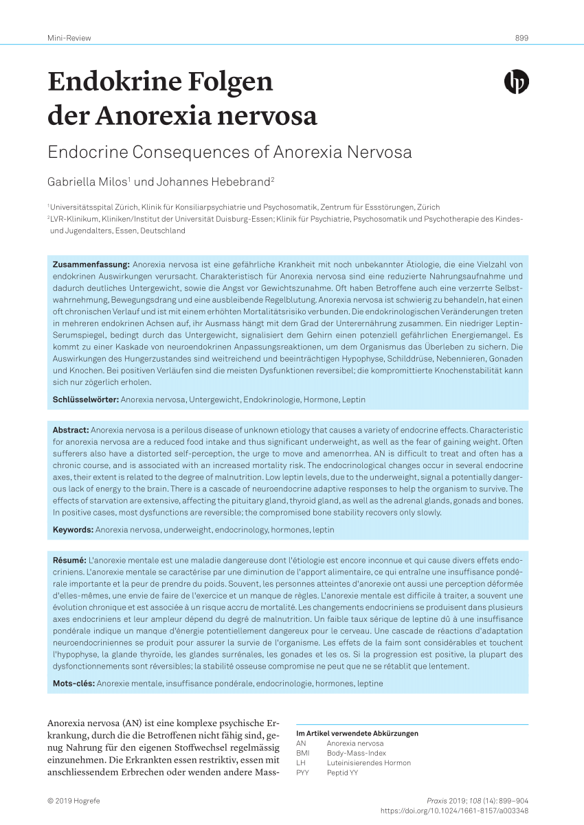 anorexia nervosa researchgate