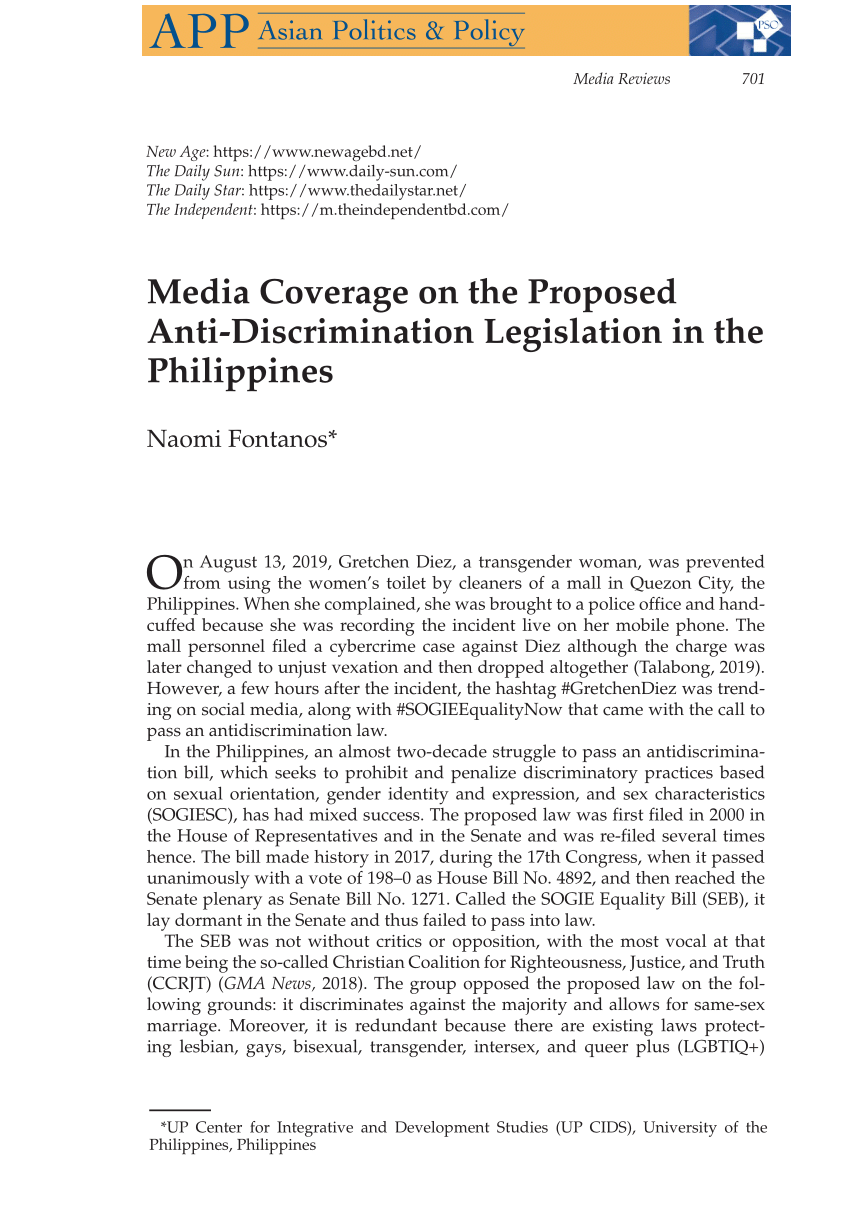 discrimination in education philippines research paper