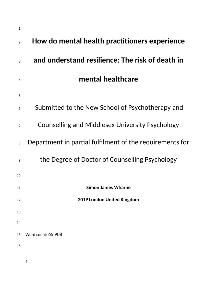 how to write a thesis about mental health