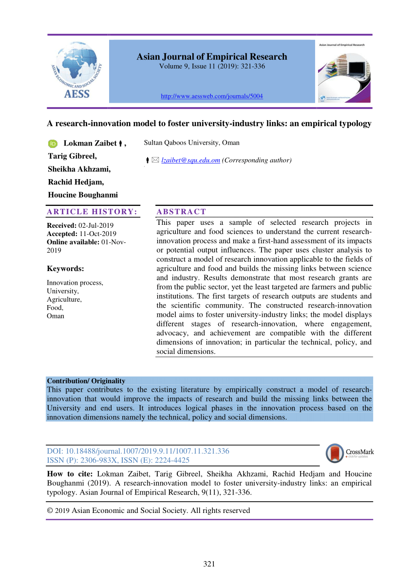 asian journal of empirical research impact factor