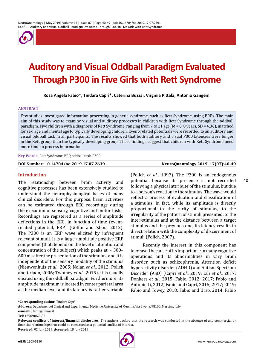 visual-auditory oddball paradigm