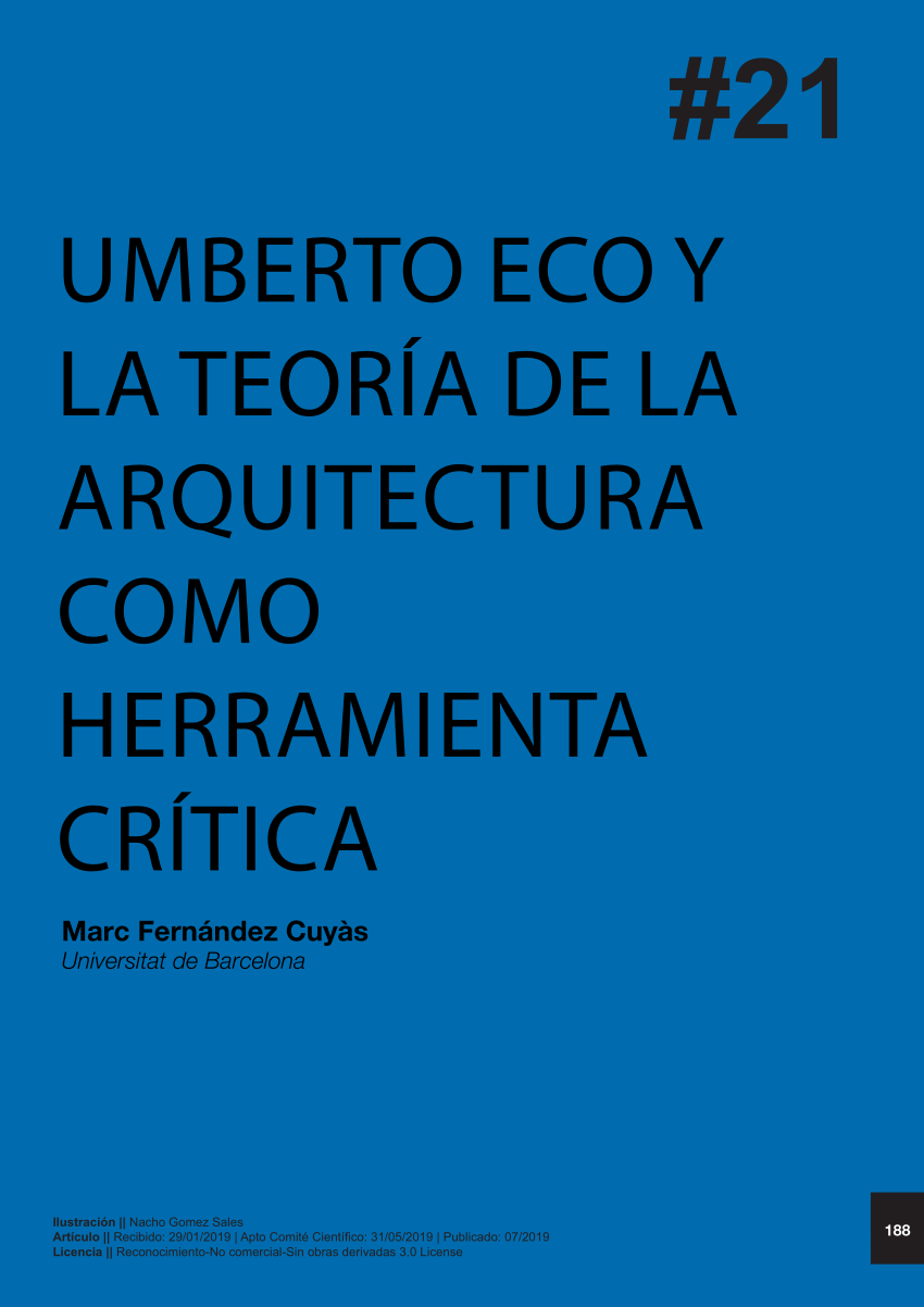 PDF) Umberto Eco y la teoría de la arquitectura como herramienta crítica