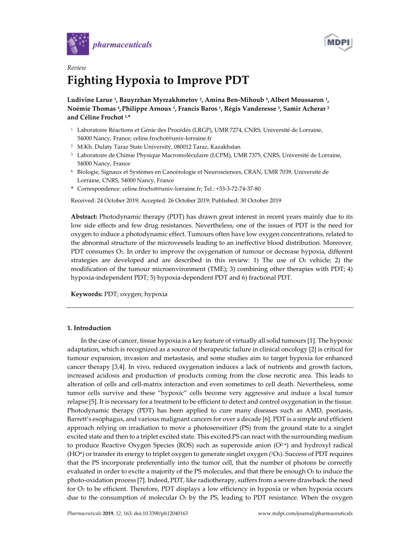 PDF) Fighting hypoxia to improve PDT