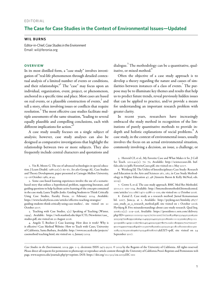 case study sample for environmental issues